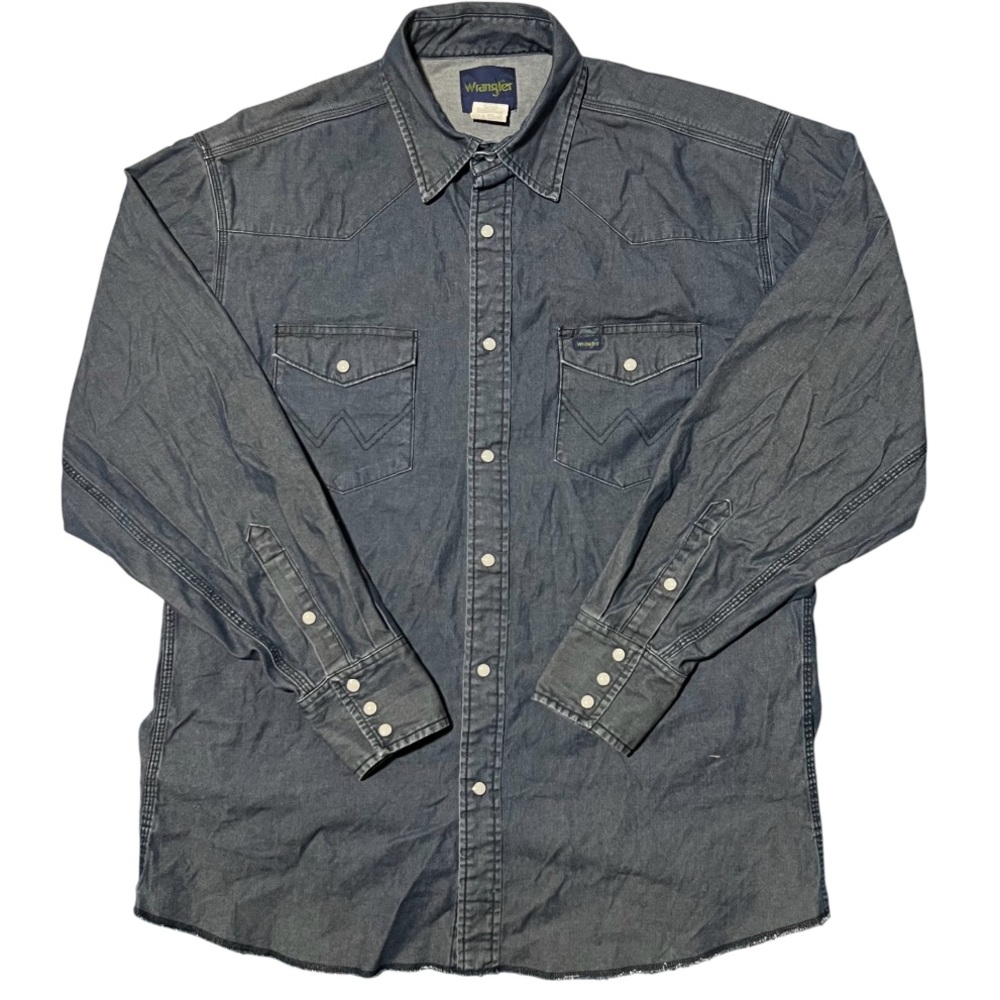 Vintage Wrangler Denim Pearl Snap Western Men’s Long Sleeve Shirt Size XL